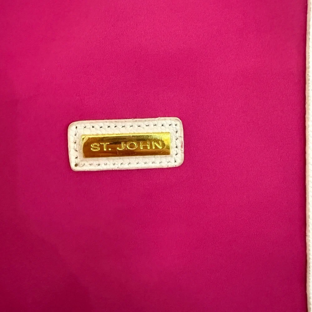 New St.John large nylon Tote/Purse hot pink - Picture 4 of 12